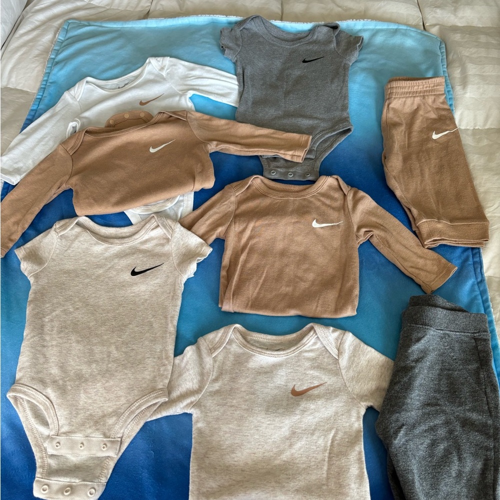 Nike Kids One Piece Set - Cream, Tan, and Gray
